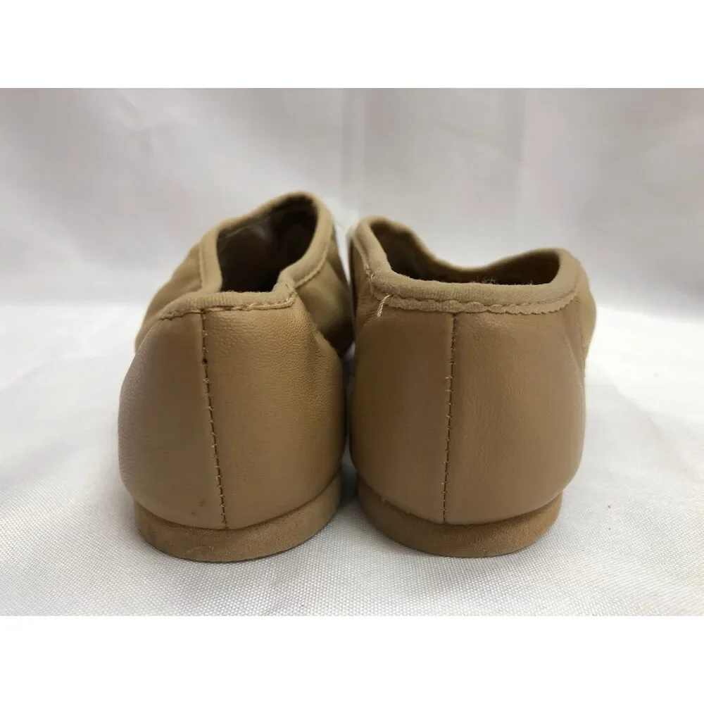 Pre-Owned Dance Jazz Shoes Bloch Child 3M Tan Leather Slip On Split Sole
